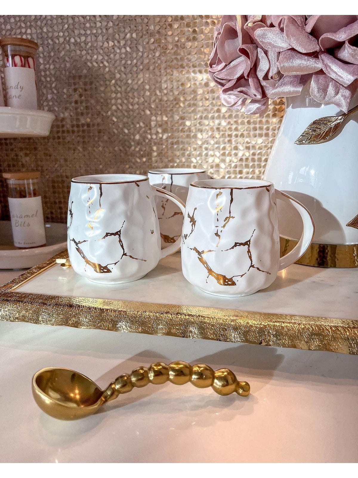 Luxury Glam Gold Gems Pattern' Panoramic Mug